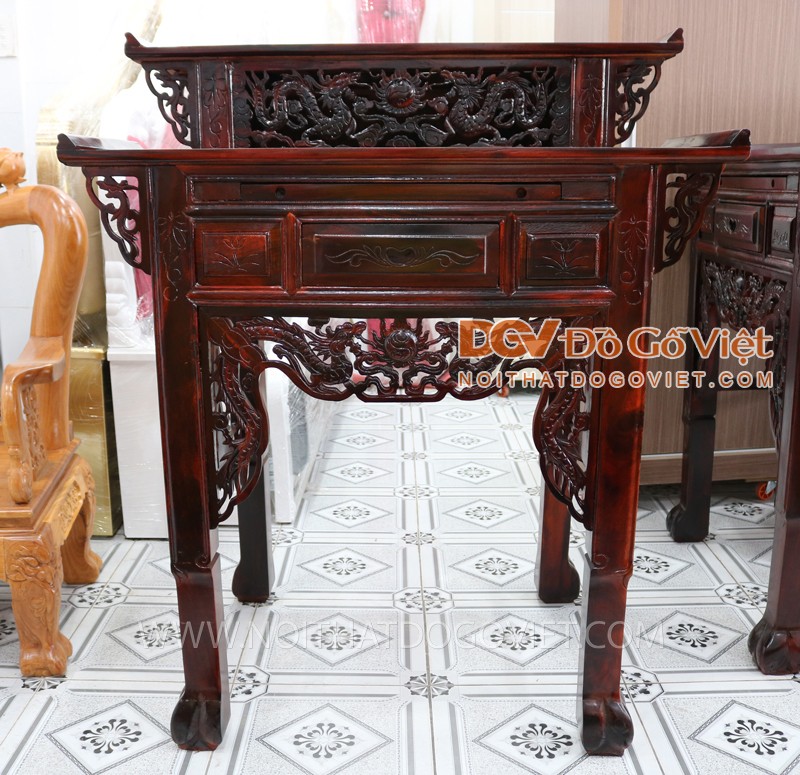 Bàn Thờ 2 Tầng Nhỏ Gỗ Cẩm Thị 1m07