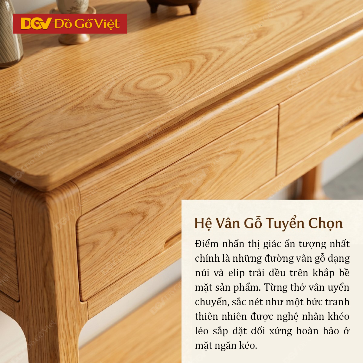 Bàn Thờ Gia Tiên Gỗ Sồi Hai Ngăn Kéo Kèm Đợt Dưới  Lưu Trữ
