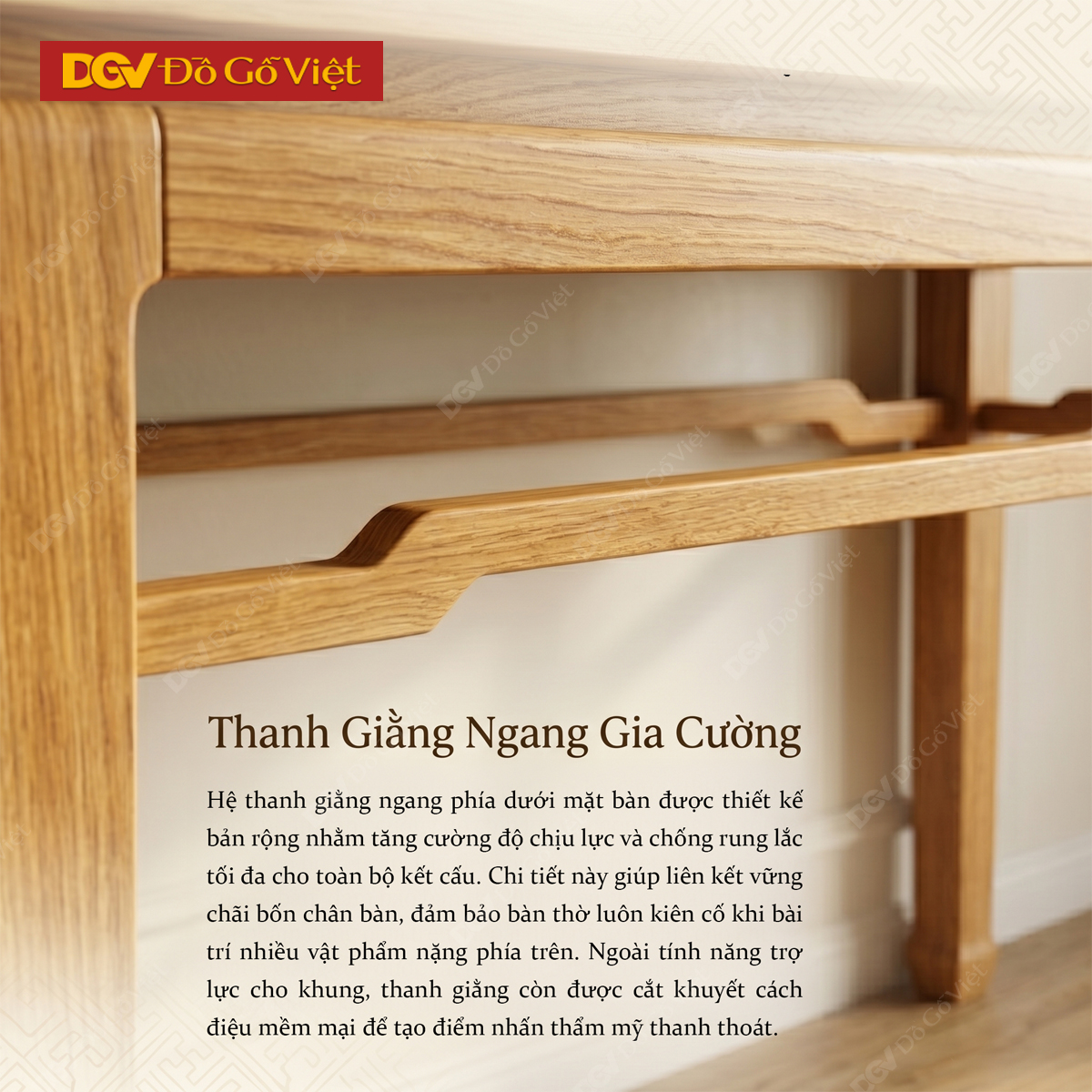 Bàn Thờ Mẹ Ôm Con Gỗ Sồi Mỹ Thiết Kế Chân Móng Ngựa Thon Cao