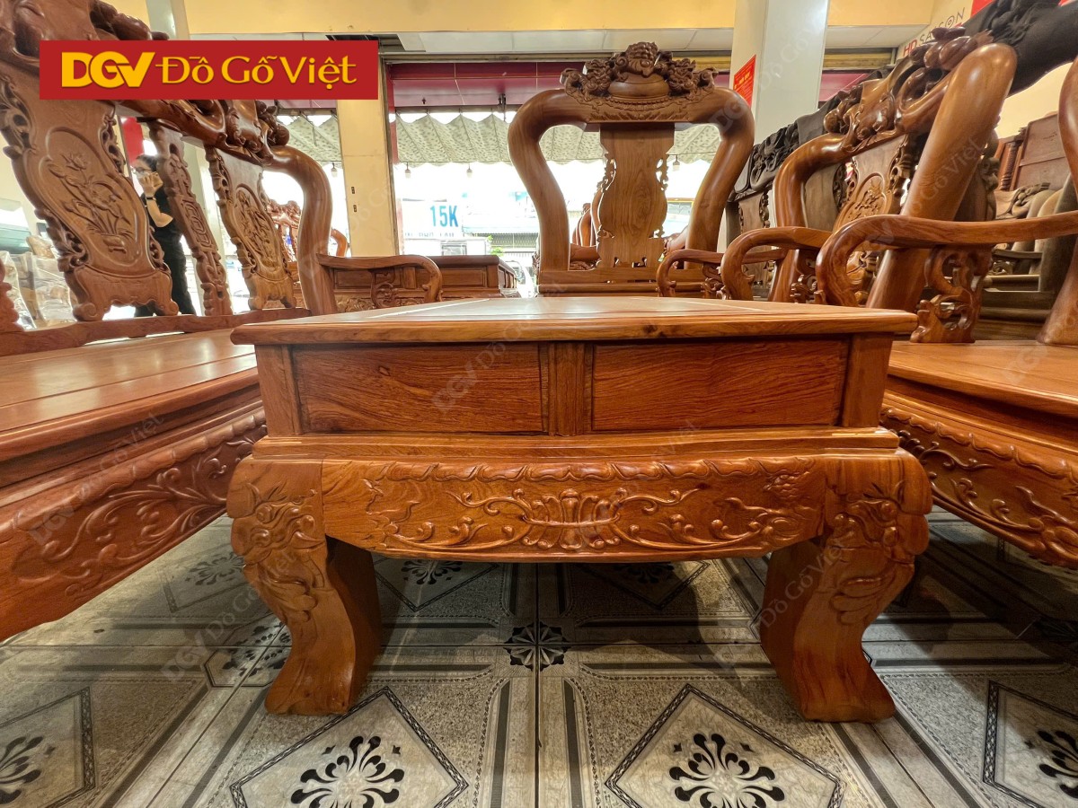 Bộ Bàn Ghế Salon Hương Đá Dáng Bề Thế Chạm Khắc Nghệ Thuật