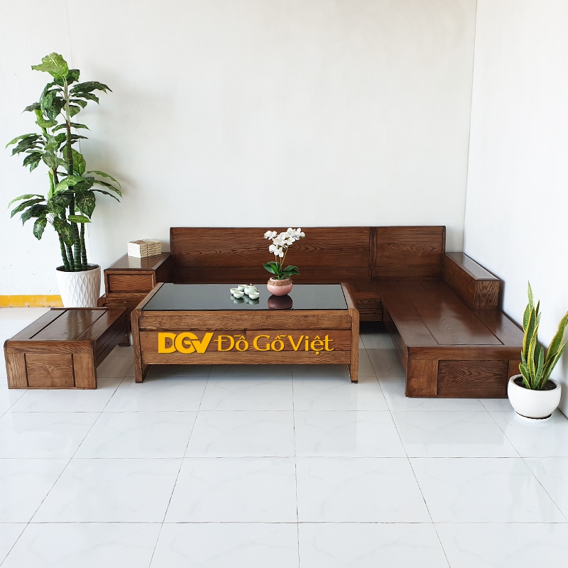 Bộ Sofa Gỗ Sồi Tự Nhiên Màu Óc Chó Có Nệm Đẹp Giá Rẻ 14.jpg