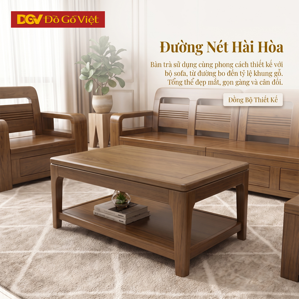 Bộ Sofa Góc Gỗ Sồi Mỹ Có Ghế Đơn Thiết Kế Bo Tròn