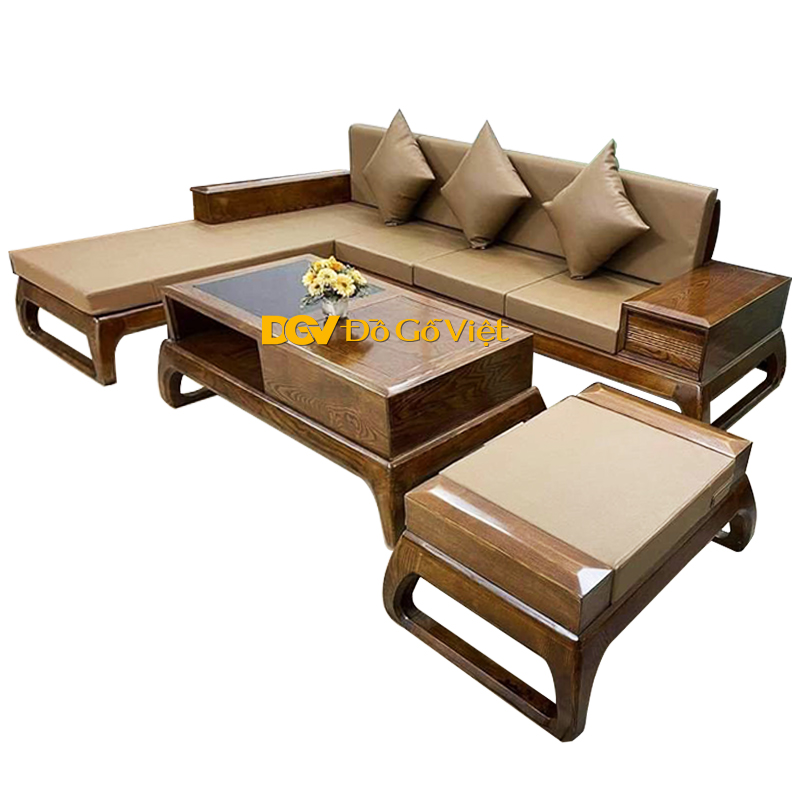 Bộ Sofa Góc L Gỗ Sồi Nga Chân Uốn Màu Óc Chó Đẹp Giá Rẻ.jpg