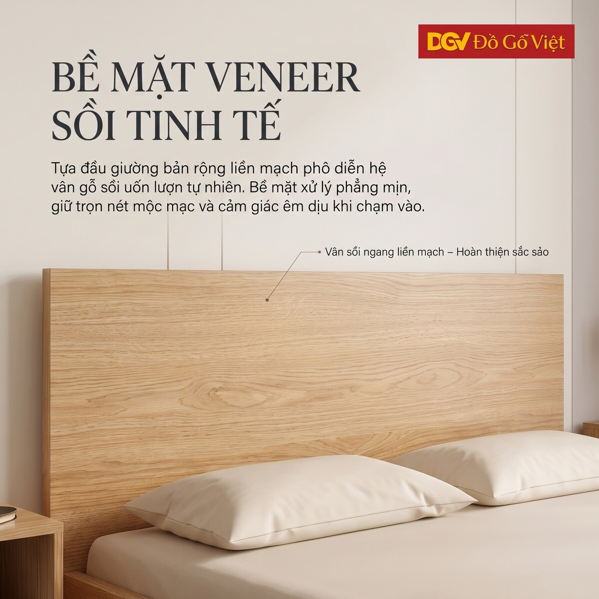 Giường Gỗ Phòng Ngủ Vân Sồi Hiện Đại Chân Cao Giá Rẻ