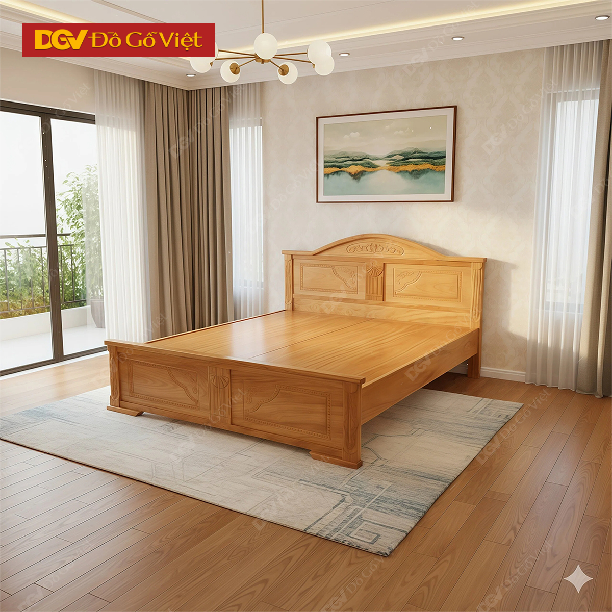 Giường Ngủ Gỗ Gõ Đỏ Đầu Vòm Vạt Phản Đẹp Giá Rẻ