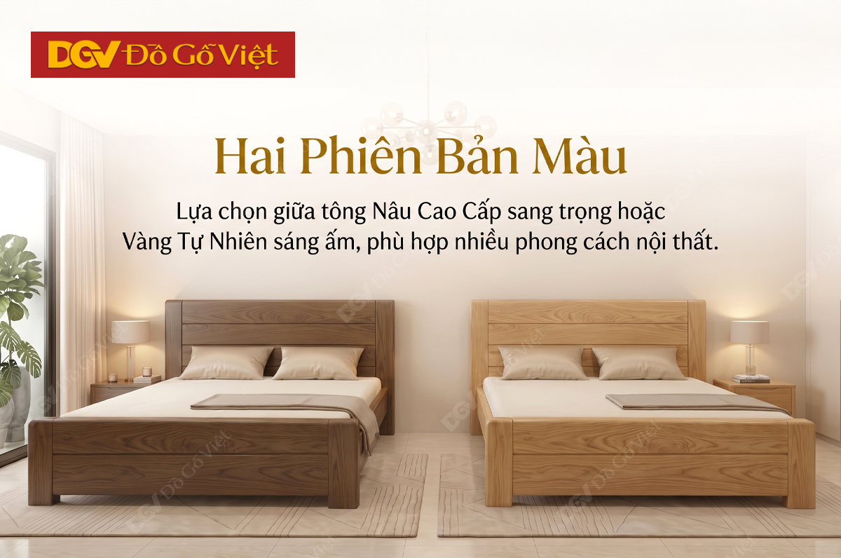 Giường Ngủ Gỗ Sồi Mỹ Kẻ Rãnh Hiện Đại Đẹp Giá Siêu Rẻ
