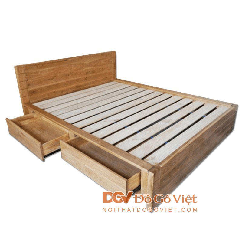 Giường Nhật Có Hộc Kéo Vai Gỗ Sồi Đẹp Giá Rẻ