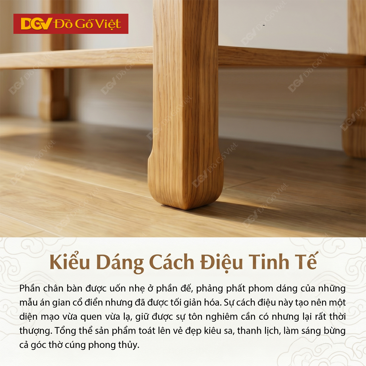 Mẫu Bàn Thờ Đứng Sồi Mỹ Chân Móng Ngựa Tích Hợp Đợt Lưu Trữ