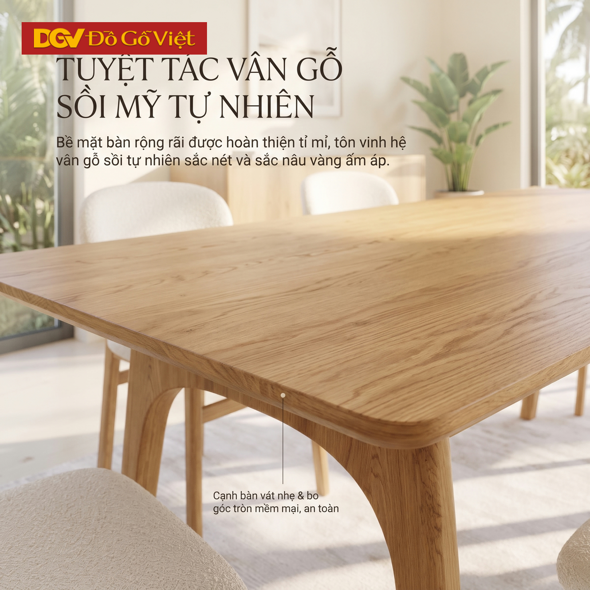 Mẫu Bộ Bàn Ăn Gỗ Sồi Mỹ 100% Ghế Bọc Nệm Cao Cấp Mềm Mại