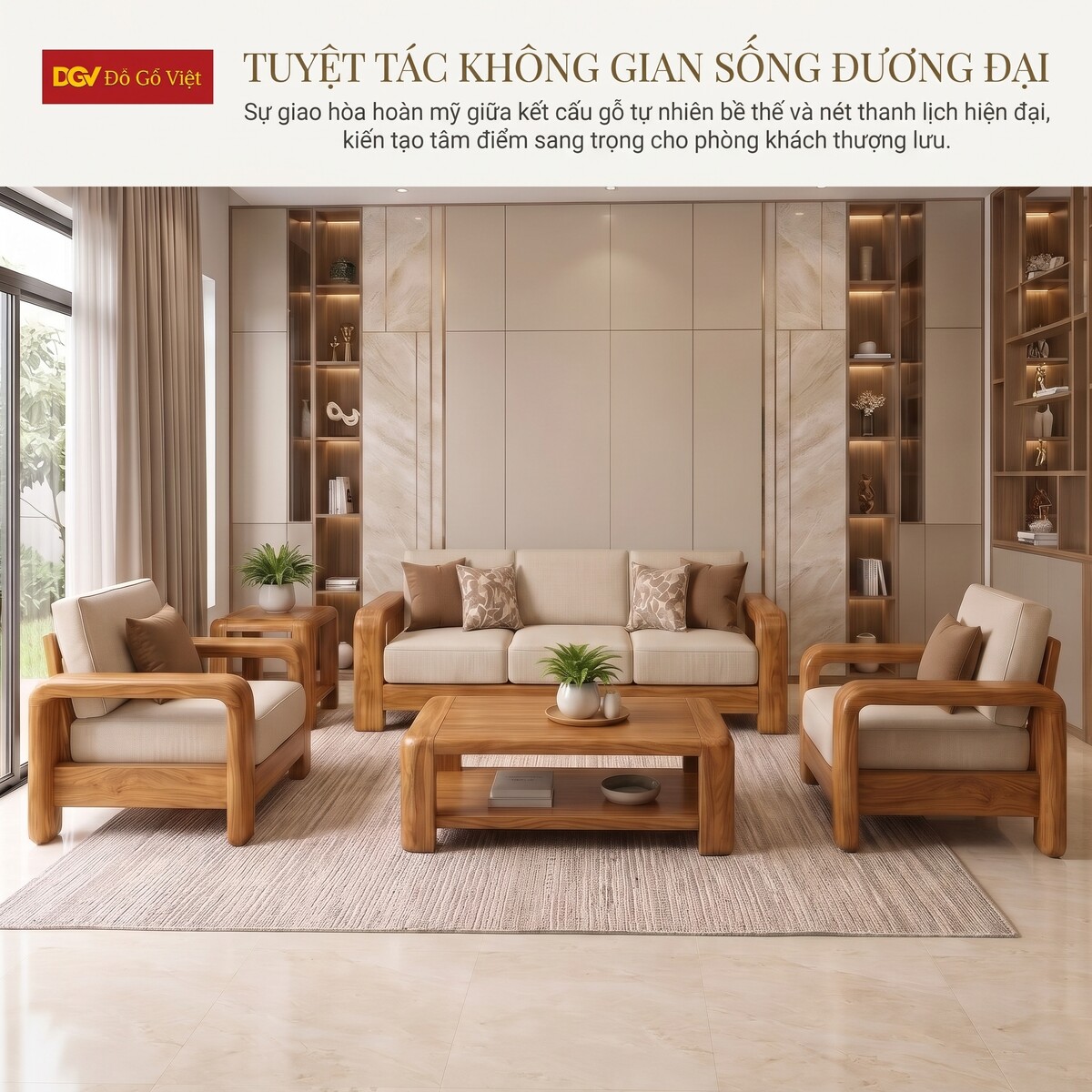 Mẫu Sofa Đối Phòng Khách Gõ Đỏ Tự Nhiên Hiện Đại Sang Trọng