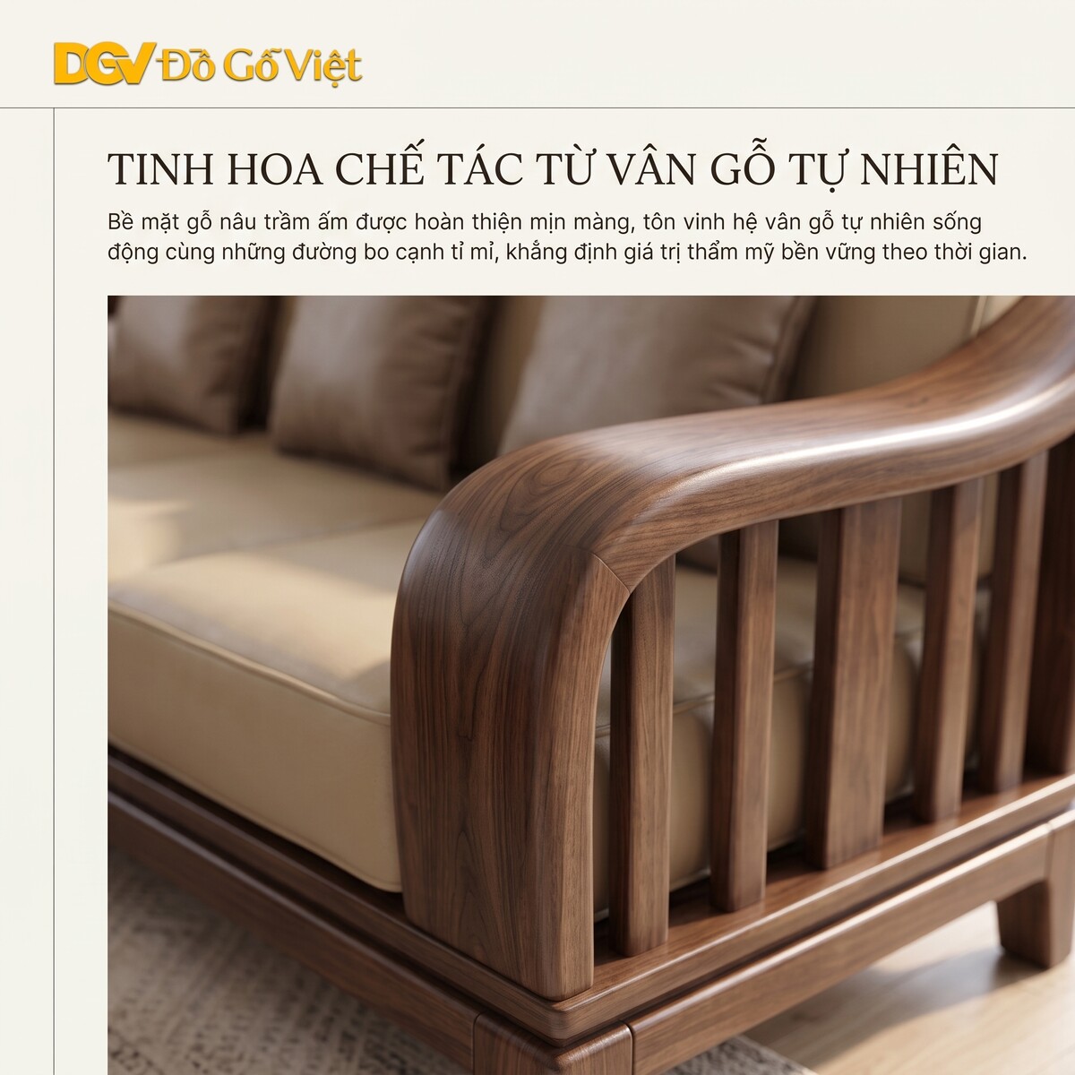 Mẫu Sofa Thư Giãn Resort Gỗ Óc Chó Phối Nệm Cao Cấp Mới