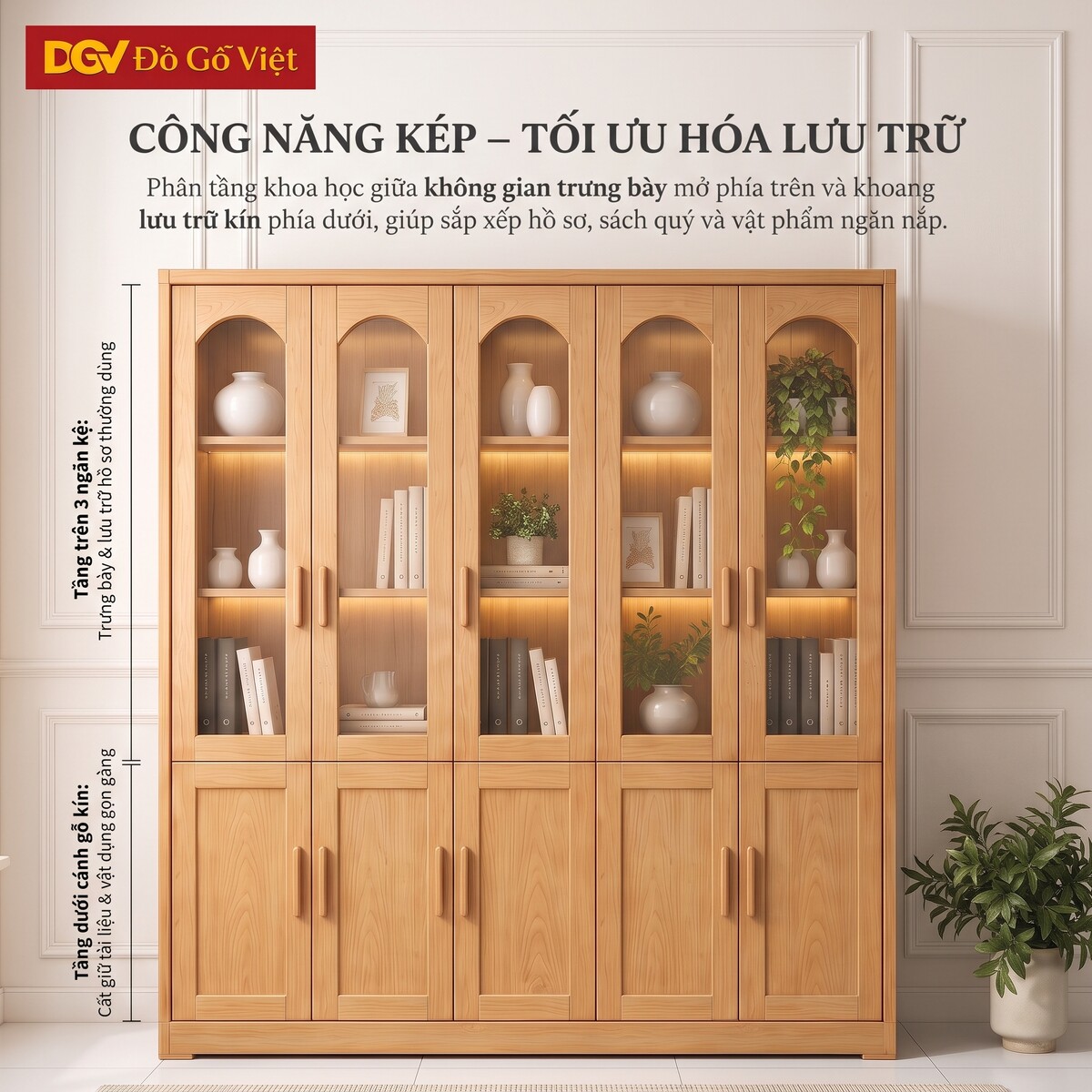 Mẫu Tủ Hồ Sơ Đa Năng Gỗ Sồi Mỹ Cánh Mở Hiện Đại Giá Rẻ