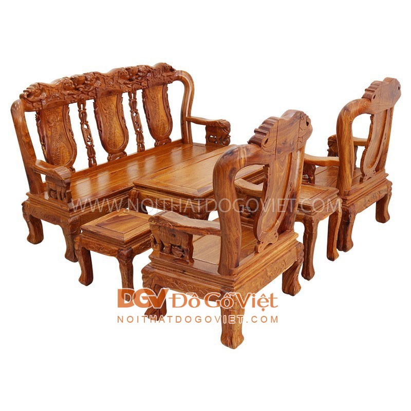 Salon Gỗ Hương Chạm Voi Tay 10 6 Món
