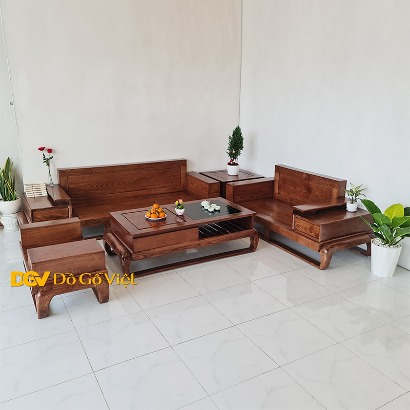 Sofa Gỗ Sồi Nga Phòng Khách 2 Băng Dài Đẹp Giá Rẻ 2021
