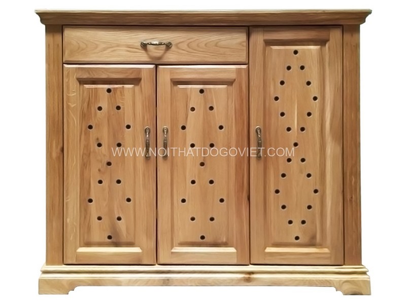 Tủ Giày Dép Giá Rẻ Gỗ Sồi Lỗ Gió Tròn