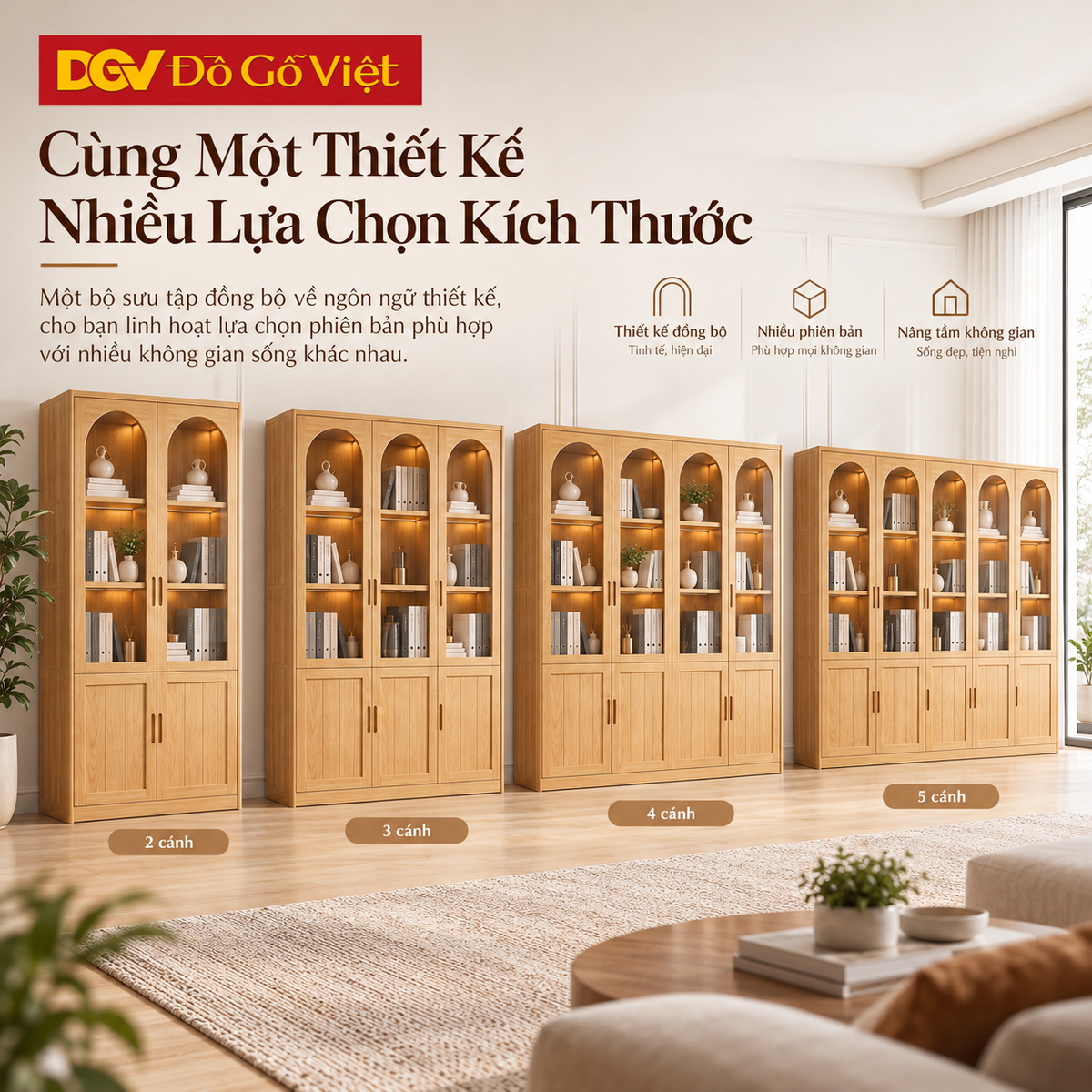 Tủ Hồ Sơ French Arch Sồi Mỹ 100% Cánh Kính Vòm Khung Nan