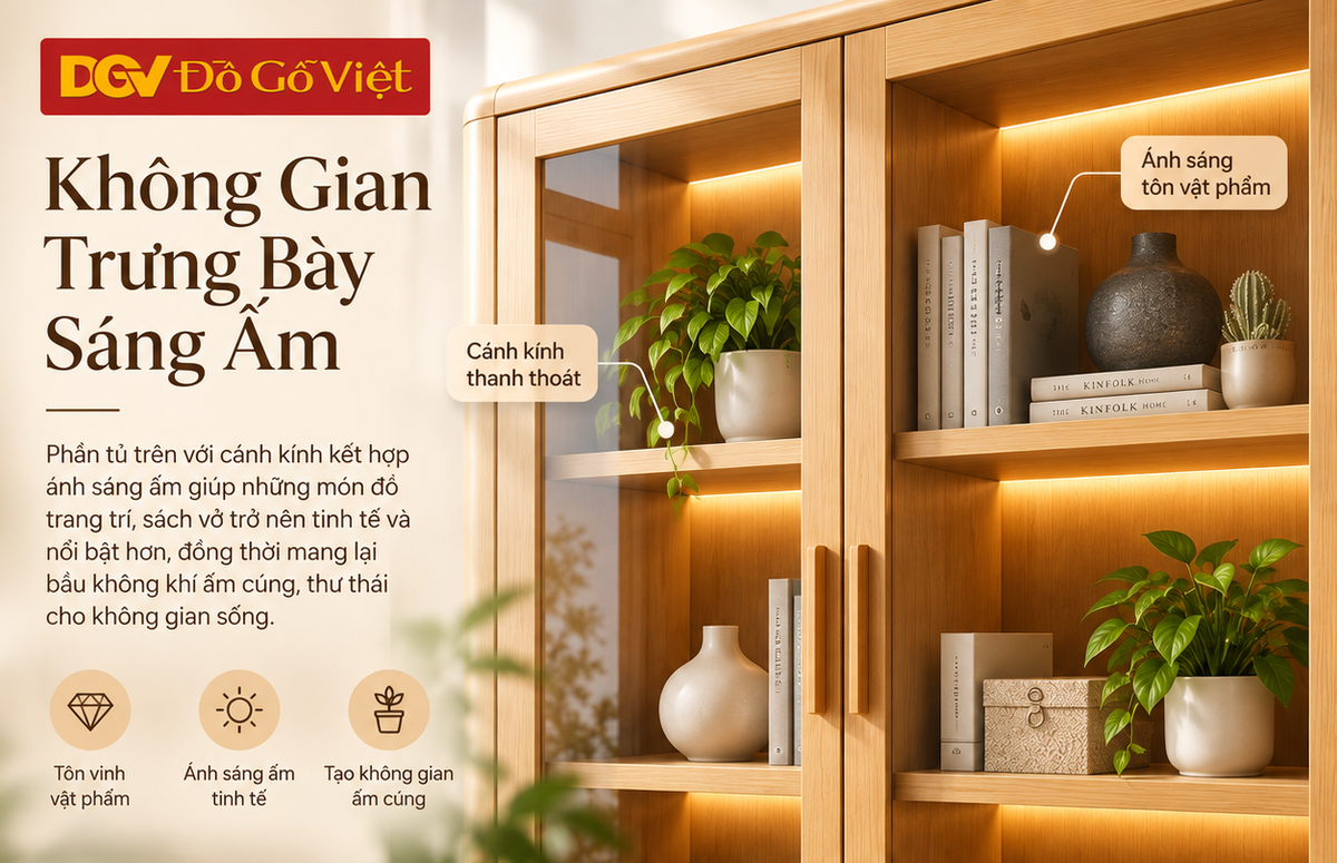 Tủ Lưu Trữ Hồ Sơ Soft Body Gỗ Sồi Mỹ Hiện Đại Phối Cánh Kính