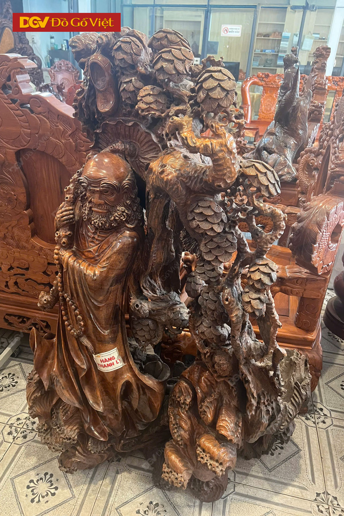 Tượng Đạt Ma Qua Sông Gỗ Hương Việt Nam Đẹp, Độc, Chất