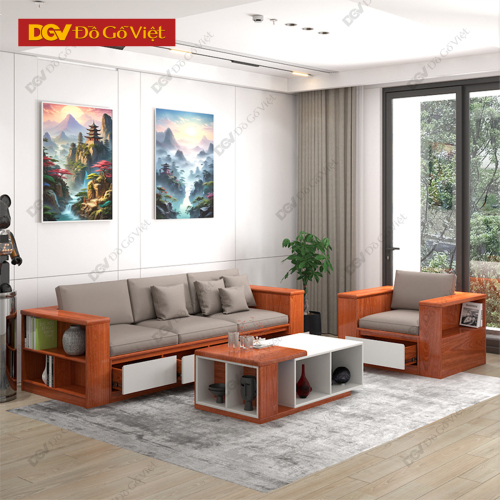 Bàn Ghế Sofa Phòng Khách Màu Xoan Đào Kiểu Dáng Hiện Đại