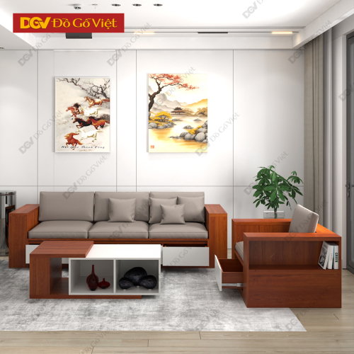 Bàn Sofa Gỗ Công Nghiệp Bộ 3 Món Cho Phòng Khách Chung Cư