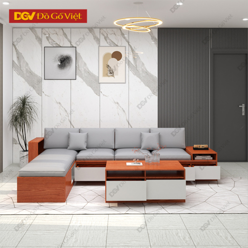 Ghế Sofa Góc Gỗ Tự Nhiên Vân Sồi Màu Nâu Thiết Kế Trẻ Trung