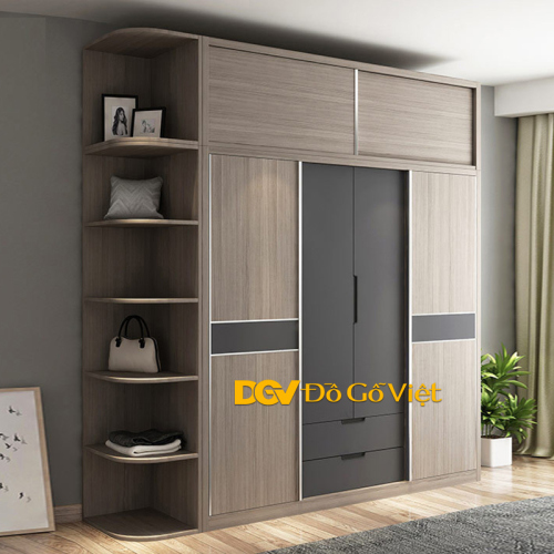 Bộ Combo Phòng Ngủ Màu Xám Khung Gỗ MDF Bền Bỉ Giá Tốt