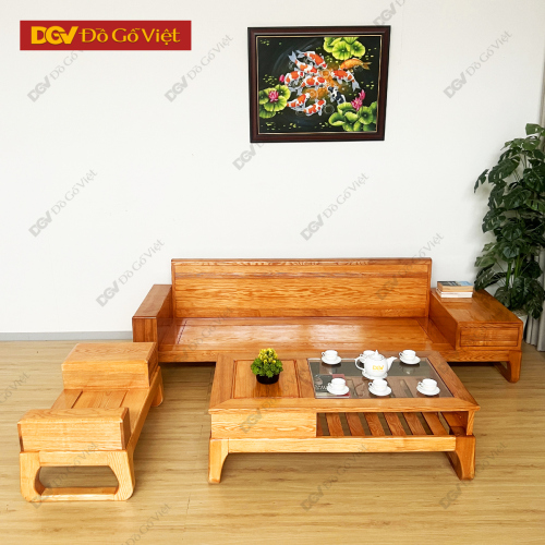 Bộ Sofa Chân Hươu Gỗ Sồi Nga 1 Văng Đẹp Cho Phòng Khách Nhỏ