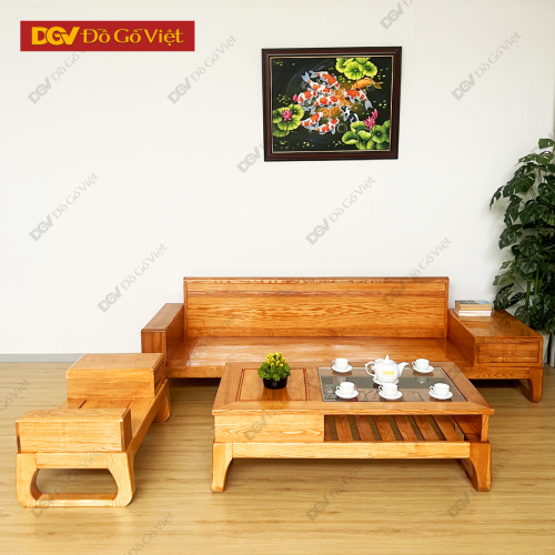 Bộ Sofa Chân Hươu Gỗ Sồi Nga 1 Văng Đẹp Cho Phòng Khách Nhỏ