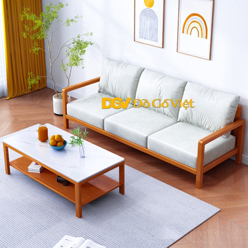 Bộ Sofa Góc L Khung Nan Kiểu Nhật Hiện Đại Gỗ Gõ Đỏ Đẹp Rẻ