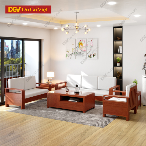 Bộ Sofa Phòng Khách Màu Xoan Đào Tự Nhiên Đẹp Giá Rẻ