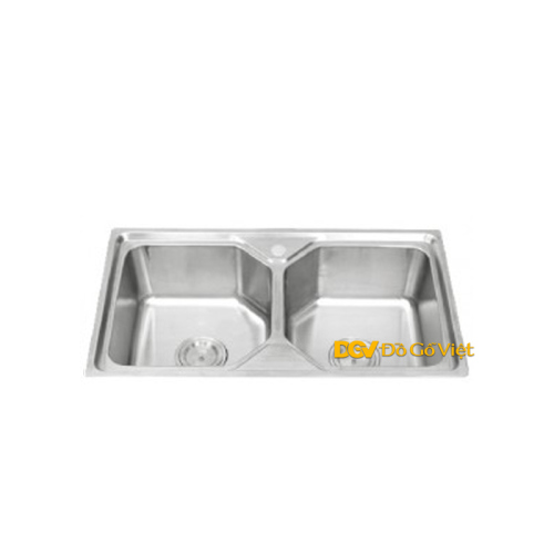 Chậu Rửa Chén 2 Hộc Chất Liệu Inox Sáng Bền Đẹp TP-9050