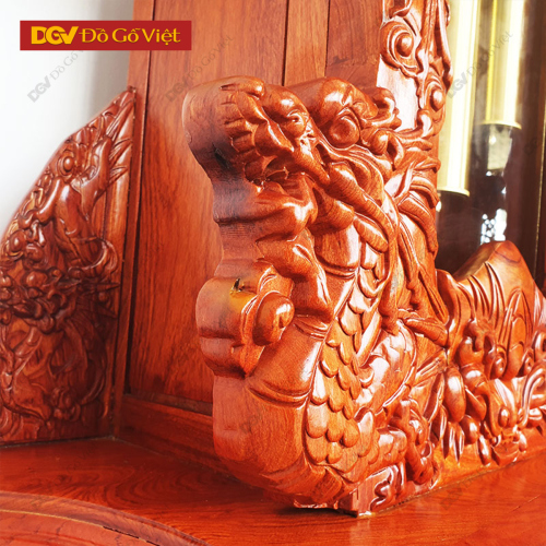 Đồng Hồ Đứng Chạm Rồng Đỉnh Gỗ Hương Đá Cao Cấp Đẹp Giá Rẻ