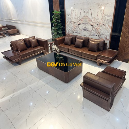 Ghế Sofa Chân Đứng Gỗ Sồi Nga Tự Nhiên Màu Óc Chó Đẹp