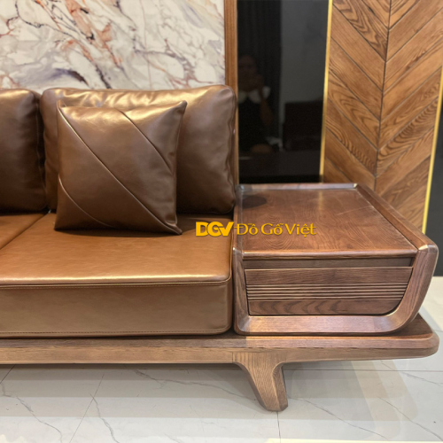 Ghế Sofa Chân Đứng Gỗ Sồi Nga Tự Nhiên Màu Óc Chó Đẹp