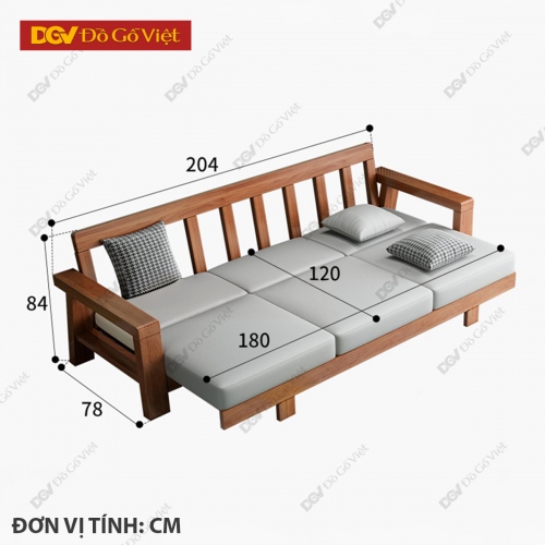 Ghế Sofa Văng Hiện Đại Gỗ Căm Xe Khung Nan Mẫu Mới Đẹp