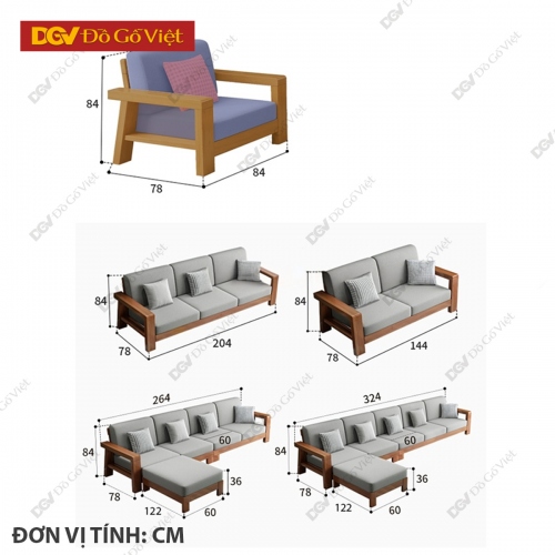 Ghế Sofa Văng Hiện Đại Gỗ Căm Xe Khung Nan Mẫu Mới Đẹp