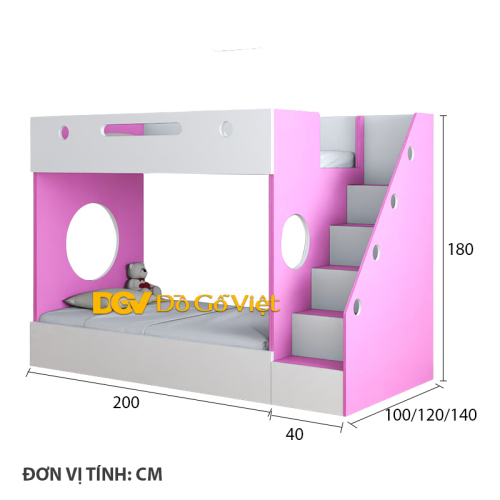 Giường 2 Tầng Trẻ Em Nhiều Màu Sắc Dễ Thương