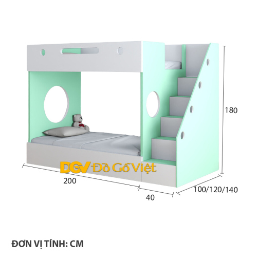 Giường 2 Tầng Trẻ Em Nhiều Màu Sắc Dễ Thương