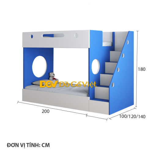 Giường 2 Tầng Trẻ Em Nhiều Màu Sắc Dễ Thương