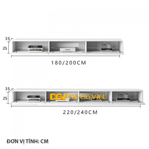 Kệ Tivi Treo Tường Màu Trắng Kiểu Hiện Đại Đẹp Tinh Tế