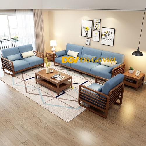 Mẫu Ghế Sofa Gỗ Đẹp Kiểu Nan Đơn Tối Ưu Diện Tích Phòng