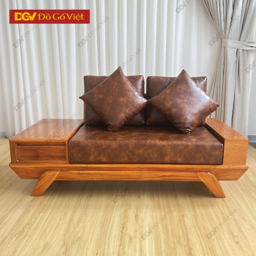 Sofa 2 Văng Gỗ Gõ Đỏ Chân Thuyền Sang Trọng Cho Phòng Khách