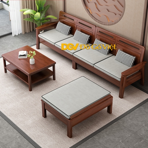 Sofa gỗ bọc nệm - BẤT NGỜ về bộ sofa gỗ bọc nệm cho phòng khách?