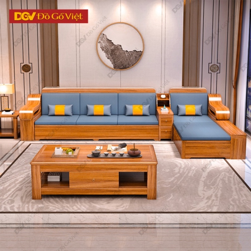 Sofa Phòng Khách Gỗ Gõ Đỏ Tay 14 Dày Dặn Hiện Đại Đẹp Rẻ