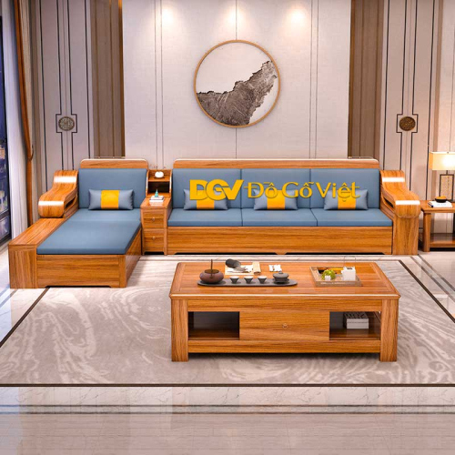 Sofa Phòng Khách Gỗ Gõ Đỏ Tay 14 Dày Dặn Hiện Đại Đẹp Rẻ