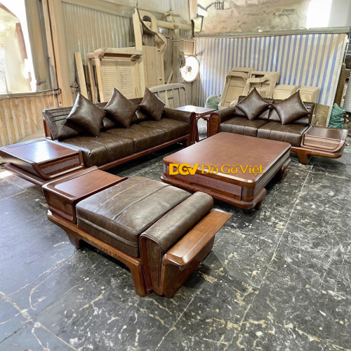 Sofa Sồi Nga Chân Đứng Cỡ Lớn Cho Phòng Khách Biệt Thự