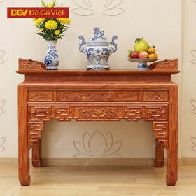 Án Gian Thờ 1 Tầng Gỗ Hương Đá Cao Cấp Chạm Sen Đẹp