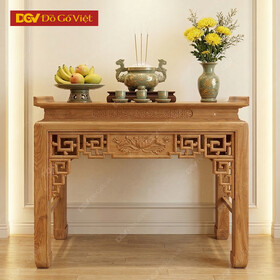 Án Gian Thờ Chân 10 Gỗ Gõ Đỏ Chạm Họa Tiết Sen Tinh Xảo