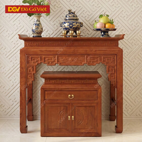 Án Gian Thờ Gỗ Sồi Chạm Hoa Sen Cổ Điển Ưu Đãi Giá Tốt