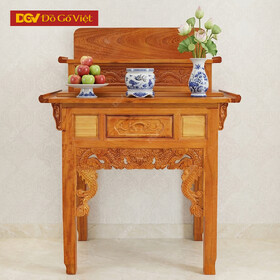 Bàn Cúng 2 Tầng Nhỏ Gỗ Căm Xe Mặt Gõ 1m07